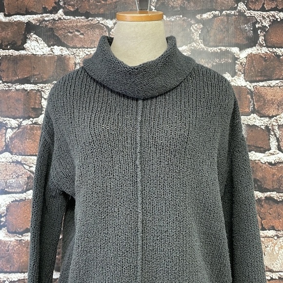 EILEEN FISHER Sweater Pullover Turtleneck Grey Nubby Knit Size XS - Picture 6 of 12